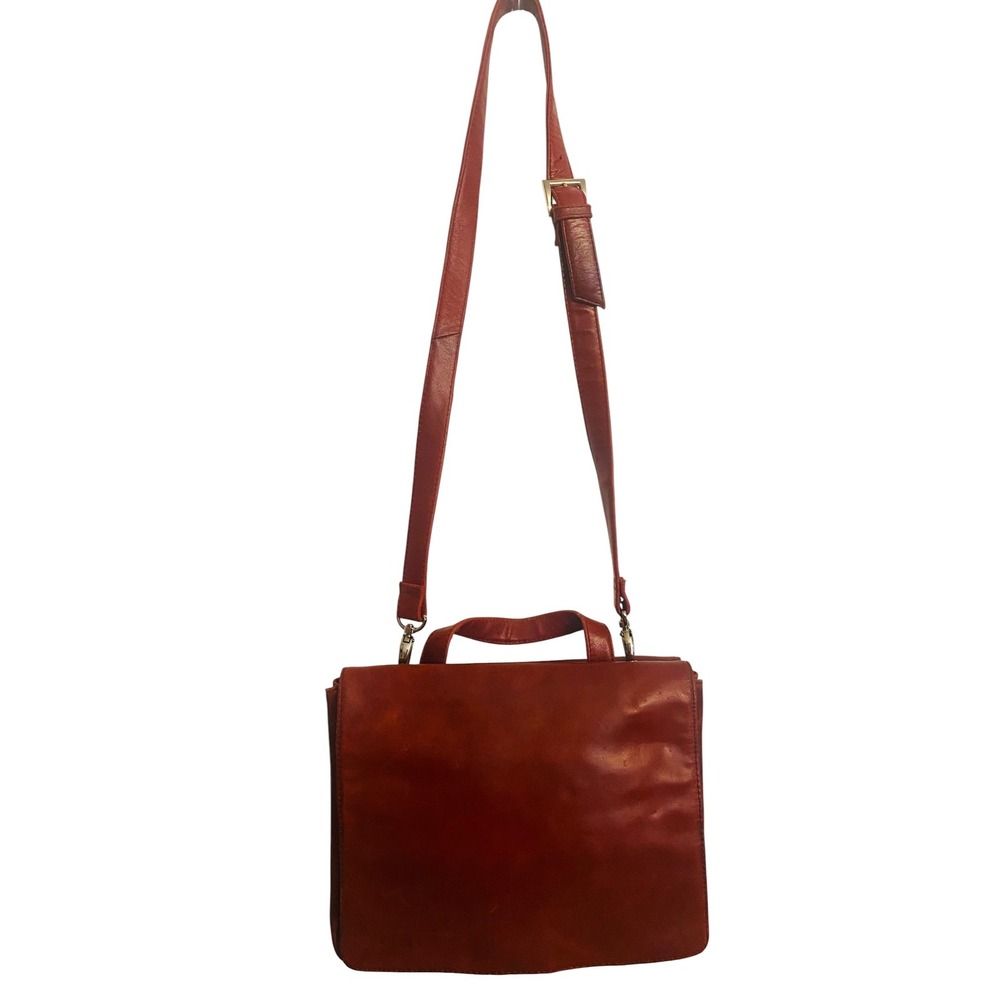 Wilsons Leather Red Crossbody Messenger Organizer Bag **VINTAGE